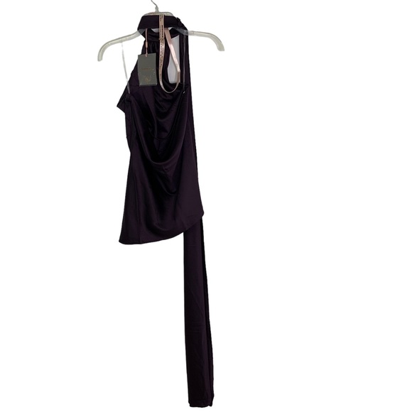 House of CB Aida Satin Halter Minidress with Sash in Night Shade Size S NWT - Picture 7 of 16